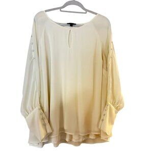 Lane Bryant Womens Cream Off White Top Blouse Beautiful Button Details Lined